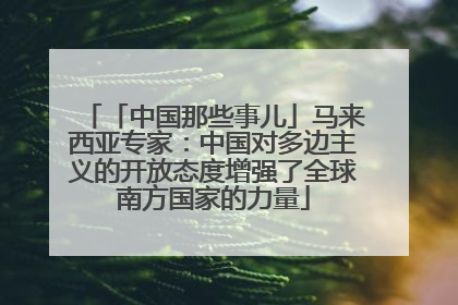 「中国那些事儿」马来西亚专家：中国对多边主义的开放态度增强了全球南方国家的力量