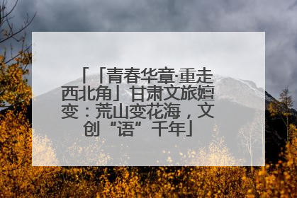 「青春华章·重走西北角」甘肃文旅嬗变：荒山变花海，文创“语”千年