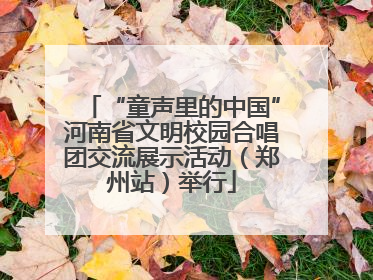 “童声里的中国”河南省文明校园合唱团交流展示活动（郑州站）举行