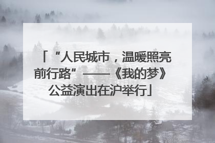 “人民城市，温暖照亮前行路”——《我的梦》公益演出在沪举行