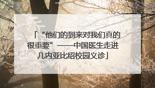“他们的到来对我们真的很重要”——中国医生走进几内亚比绍校园义诊