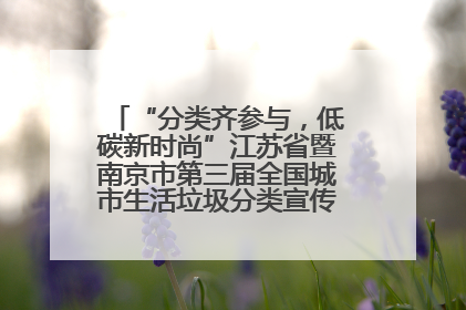 “分类齐参与，低碳新时尚”江苏省暨南京市第三届全国城市生活垃圾分类宣传周正式启动