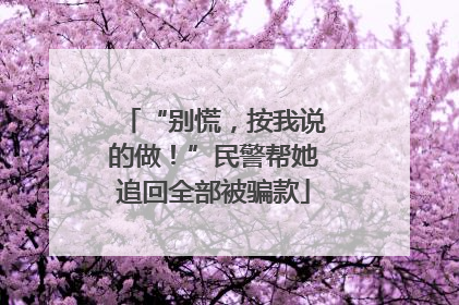 “别慌，按我说的做！”民警帮她追回全部被骗款