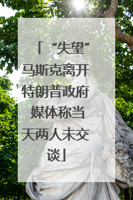 “失望”马斯克离开特朗普政府 媒体称当天两人未交谈