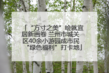 “方寸之美”绘就宜居新画卷 兰州市城关区40余小游园成市民“绿色福利”打卡地