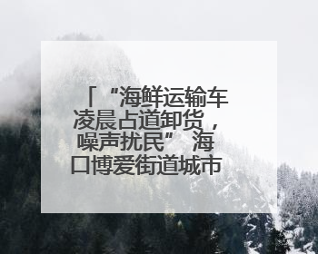 “海鲜运输车凌晨占道卸货，噪声扰民” 海口博爱街道城市综合行政执法中队：将联合交警加强长堤路一带巡逻