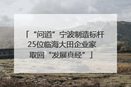 “问道”宁波制造标杆 25位临海大田企业家取回“发展真经”
