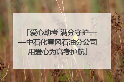 爱心助考 满分守护——中石化黄冈石油分公司用爱心为高考护航