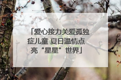 爱心接力关爱孤独症儿童 夏日温情点亮“星星”世界