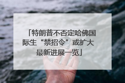特朗普不否定哈佛国际生“禁招令”或扩大 最新进展一览