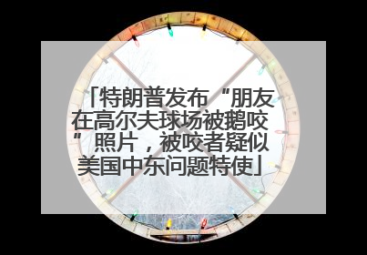 特朗普发布“朋友在高尔夫球场被鹅咬”照片，被咬者疑似美国中东问题特使