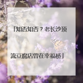 知否知否？老长沙顶流豆腐店曾在幸福桥