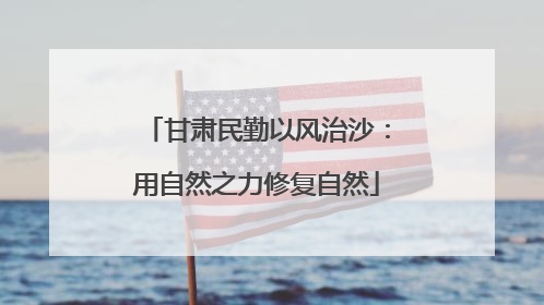 甘肃民勤以风治沙：用自然之力修复自然