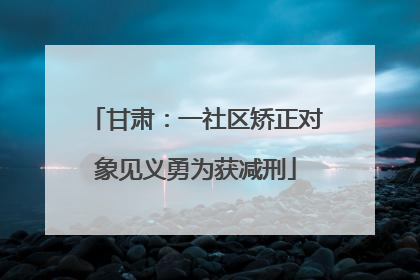 甘肃：一社区矫正对象见义勇为获减刑