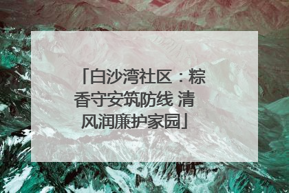 白沙湾社区：粽香守安筑防线 清风润廉护家园