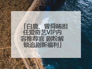 白鹿、曾舜晞担任爱奇艺VIP内容推荐官 剧粉解锁追剧新福利