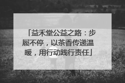 益禾堂公益之路：步履不停，以茶香传递温暖，用行动践行责任
