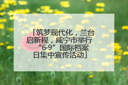 筑梦现代化，兰台启新程，咸宁市举行“6·9”国际档案日集中宣传活动