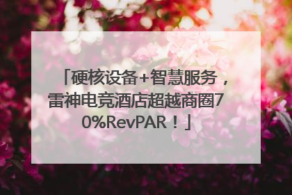 硬核设备+智慧服务，雷神电竞酒店超越商圈70%RevPAR！