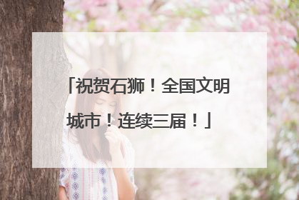 祝贺石狮！全国文明城市！连续三届！