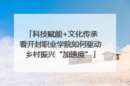 科技赋能+文化传承 看开封职业学院如何驱动乡村振兴“加速度”