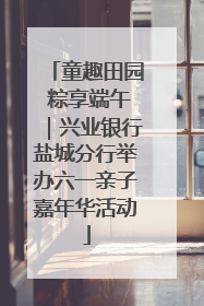 童趣田园 粽享端午｜兴业银行盐城分行举办六一亲子嘉年华活动