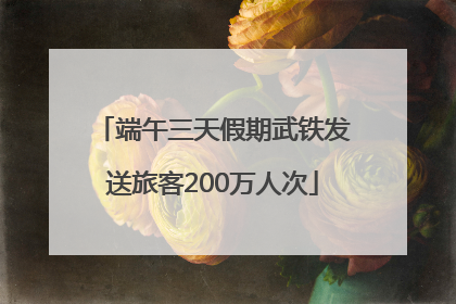 端午三天假期武铁发送旅客200万人次