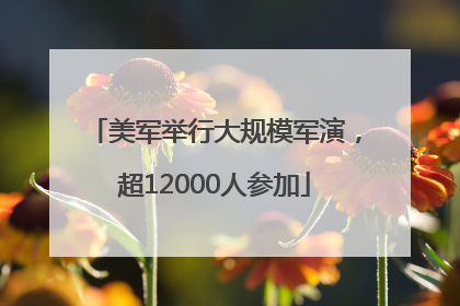 美军举行大规模军演，超12000人参加
