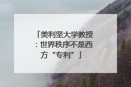 美利坚大学教授：世界秩序不是西方“专利”