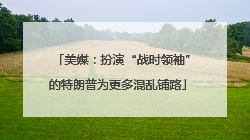 美媒：扮演“战时领袖”的特朗普为更多混乱铺路