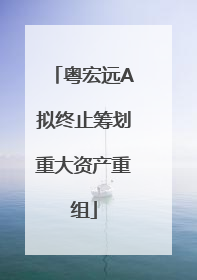 粤宏远A拟终止筹划重大资产重组
