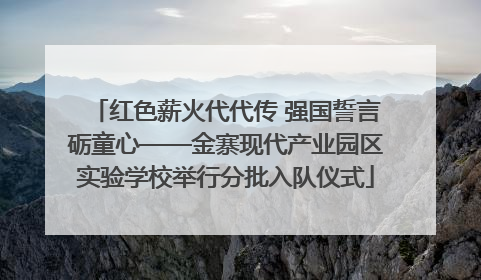 红色薪火代代传 强国誓言砺童心——金寨现代产业园区实验学校举行分批入队仪式
