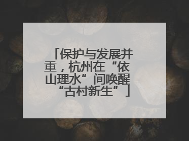 保护与发展并重，杭州在“依山理水”间唤醒“古村新生”
