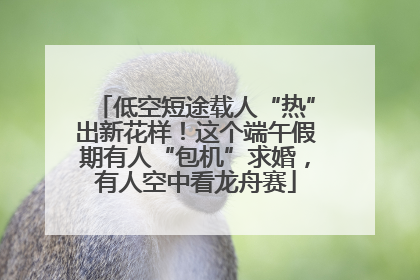 低空短途载人“热”出新花样！这个端午假期有人“包机”求婚，有人空中看龙舟赛