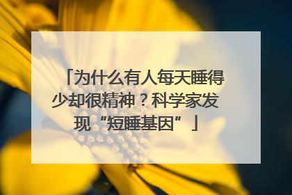 为什么有人每天睡得少却很精神？科学家发现“短睡基因”