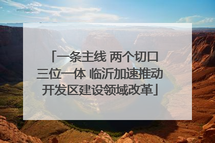 一条主线 两个切口 三位一体 临沂加速推动开发区建设领域改革