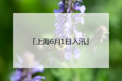 上海6月1日入汛