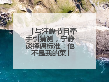 与汪峰节目牵手引猜测，宁静谈择偶标准：他不是我的菜