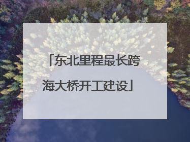 东北里程最长跨海大桥开工建设