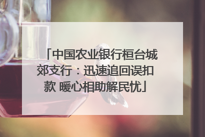 中国农业银行桓台城郊支行：迅速追回误扣款 暖心相助解民忧