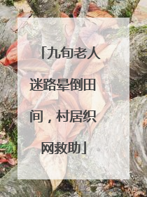 九旬老人迷路晕倒田间，村居织网救助