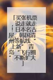 买张机票，说走就走！日本名古屋、韩国清州等航线“上新” 青岛“飞行圈”不断扩大