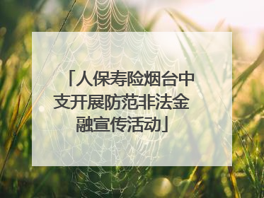 人保寿险烟台中支开展防范非法金融宣传活动
