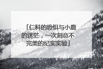 仁科的恐惧与小鹿的迷茫，一次刻意不完美的纪实实验