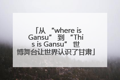 从 “where is Gansu” 到 “This is Gansu” 世博舞台让世界认识了甘肃