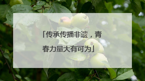 传承传播非遗，青春力量大有可为