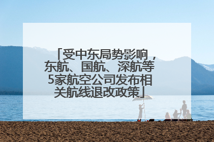 受中东局势影响，东航、国航、深航等5家航空公司发布相关航线退改政策