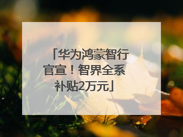 华为鸿蒙智行官宣！智界全系补贴2万元