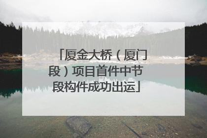 厦金大桥（厦门段）项目首件中节段构件成功出运
