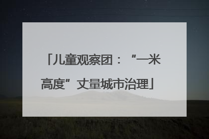 儿童观察团：“一米高度”丈量城市治理